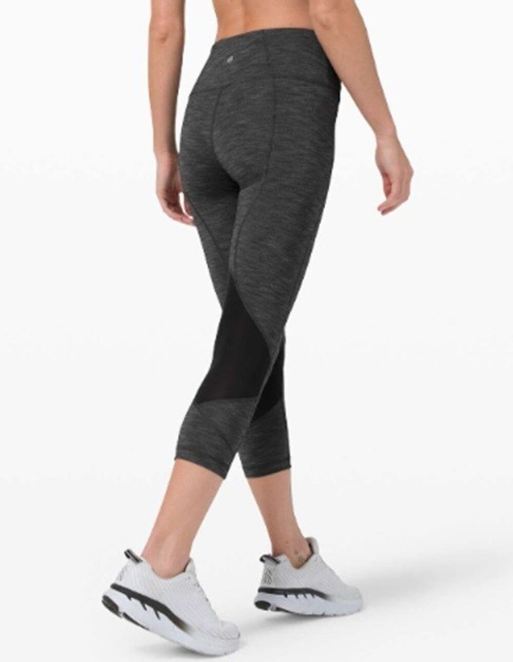Lululemon Women's Sz 10 Pace Rival Mid Rise Crop 22" Inseam Heathered Black